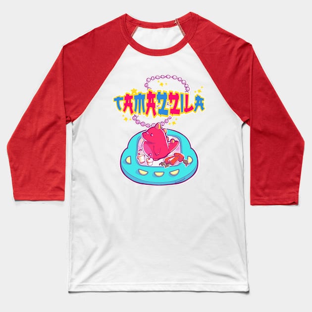 Tamazzila RakuRaku Dinokun Baseball T-Shirt by Kitvinicius